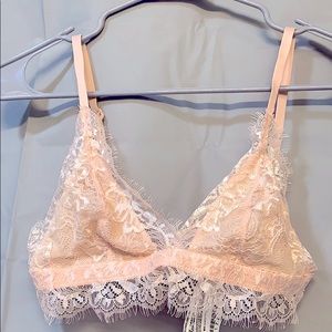 Blush pink lace bralette